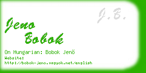 jeno bobok business card