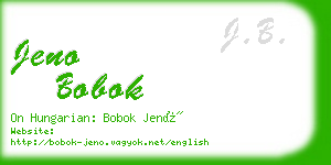 jeno bobok business card